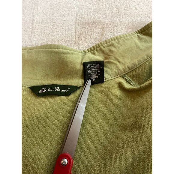 EDDIE BAUER Women's Collared Zip Up Green Activewear Outdoor Jacket Small Cotton - Picture 4 of 10
